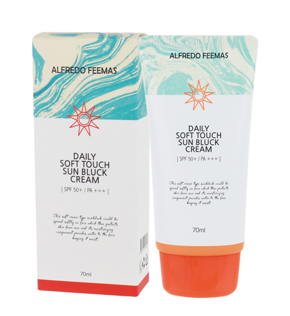 ALFREDO FEEMAS Daily Soft Touch Sunscreen Sun Block Cream SPF 50 PA+++ 70ml / 2.36 fl oz