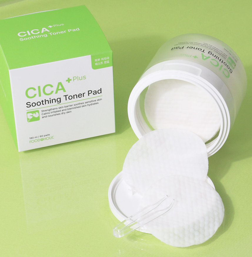 FOODAHOLIC Cica Plus Soothing Toner Pad 180ml X 60Pads