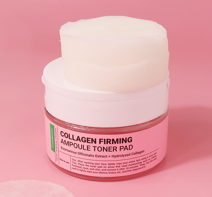 FOODAHOLIC Collagen Firming Ampoule Toner Pad 120ml / 4.05 fl oz * 70 Pads