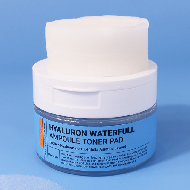 FOODAHOLIC Hyaluron Waterfull Ampoule Toner Pad 120ml / 4.05 fl oz * 70 Pads