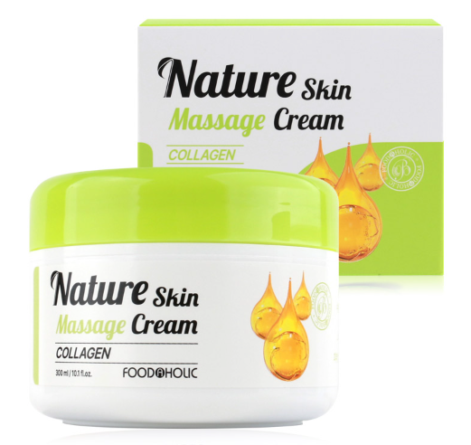 FOODAHOLIC Nature Skin Massage Cream Aloe Vera 300ml / 10.1 fl oz Cucumber / Collagen / Brown Rice / Aloe Vera / Green Tea