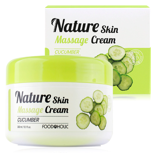 FOODAHOLIC Nature Skin Massage Cream Aloe Vera 300ml / 10.1 fl oz Cucumber / Collagen / Brown Rice / Aloe Vera / Green Tea