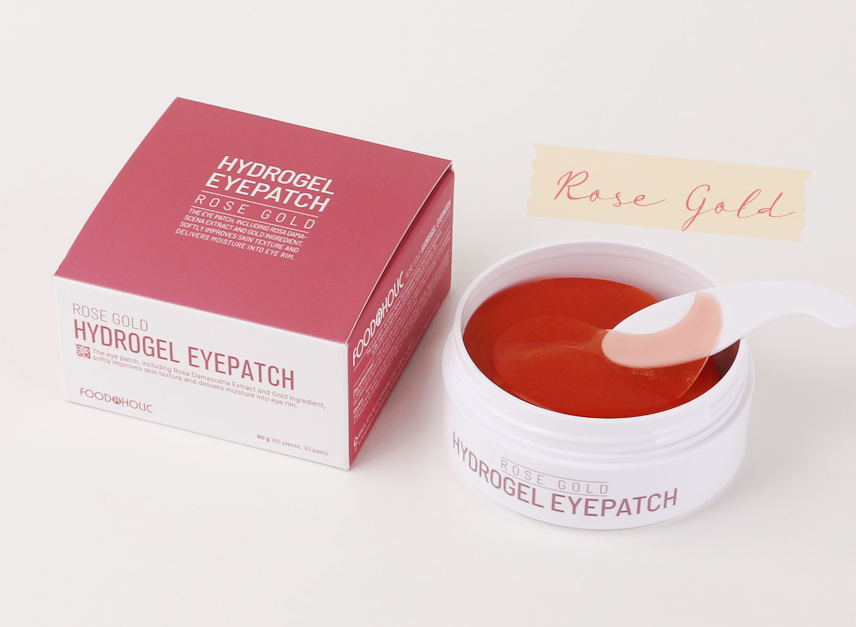 FOODAHOLIC Rose Gold Hydrogel Eye Patch 90g × 60ea | Soothing, Hydrating Under-Eye Patches