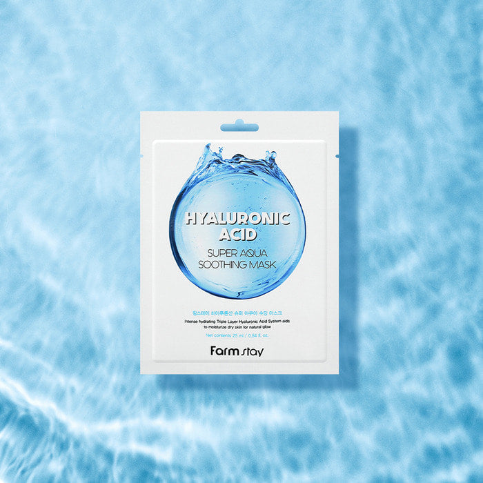 FARM STAY Hyaluronic Acid Super Aqua Soothing Mask 25ml / 0.84 fl oz * 10EA