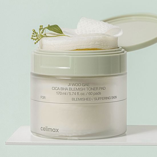 Celimax Ji Woo Gae Cica BHA Blemish Toner Pad 170ml / 5.74 fl oz * 60 Pads