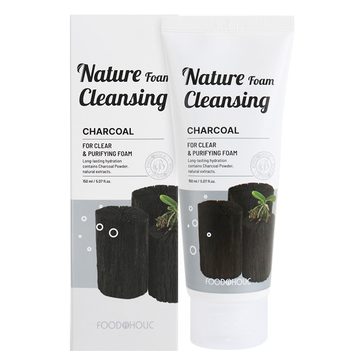 FOODAHOLIC Nature Foam Cleansing Red Ginseng / Aloe / Charcoal / Cucumber / Collagen / Brown Rice / Green Tea 150ml / 5.07 fl oz