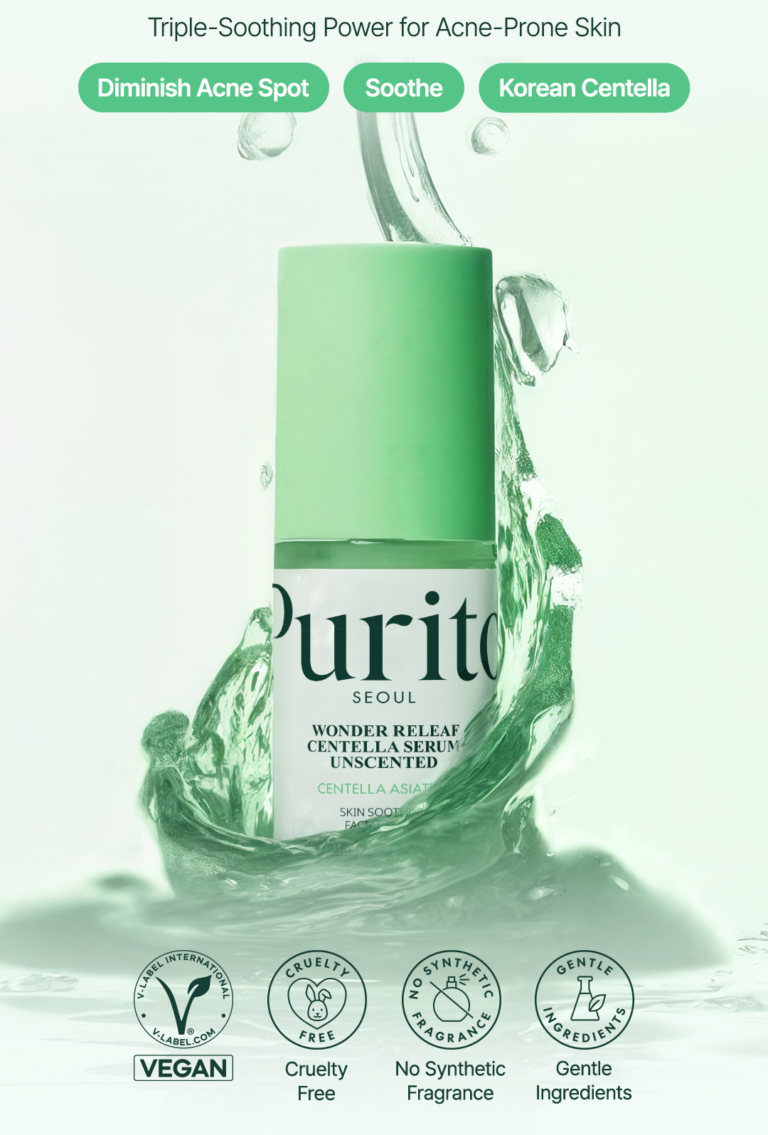 PURITO Wonder Releaf Centella Serum Unscented 60ml / 2.02 fl oz