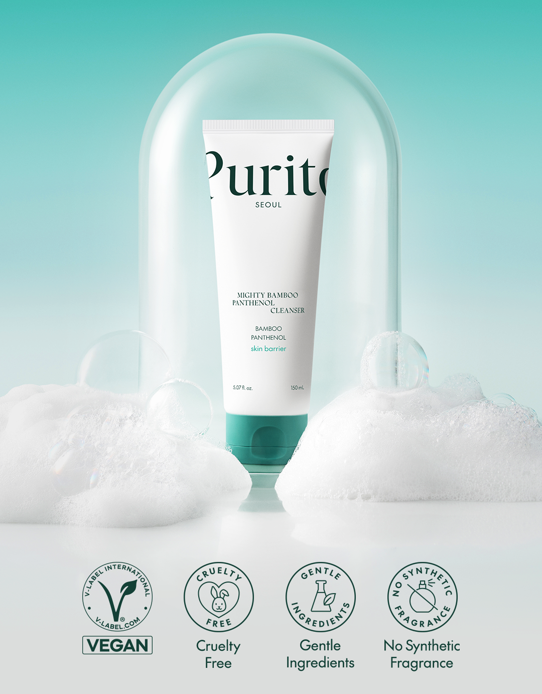 PURITO Mighty Bamboo Panthenol Cleanser 150ml / 5.07 fl oz