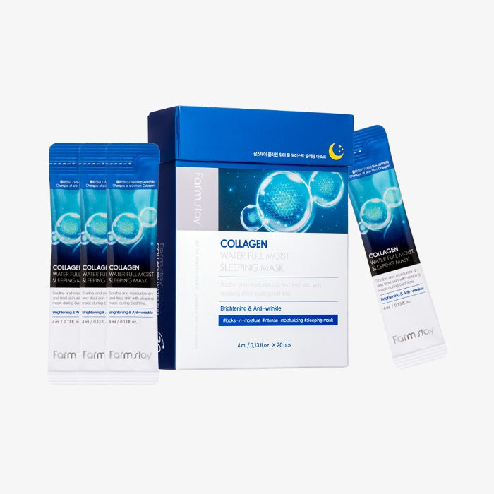 FARM STAY Collagen Water Full Moist Sleeping Mask 4ml / 0.13 fl oz * 20Pcs