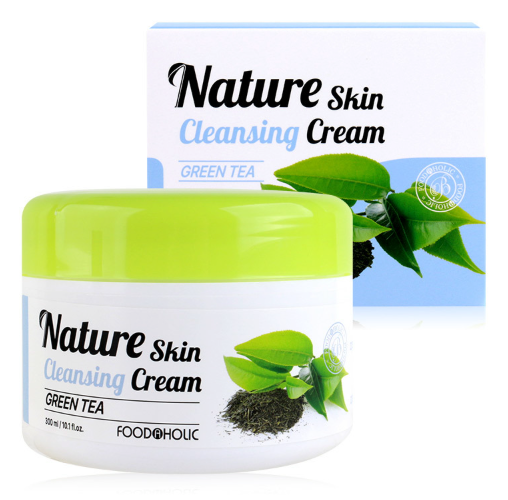 FOODAHOLIC Nature Skin Cleansing Cream 300ml | Moisturizing Deep Cleanser (Green Tea, Collagen, Brown Rice, Cucumber)