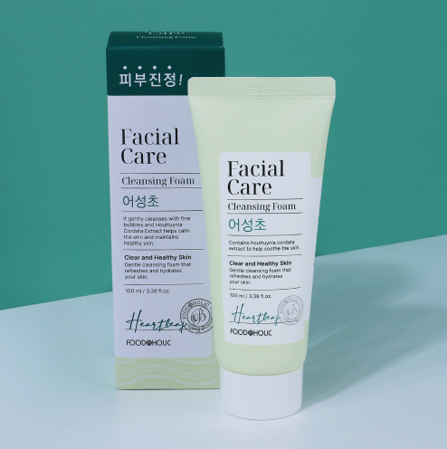 FOODAHOLIC Facial Care Cleansing Foam 100ml 3.38 fl oz - 4-Type – Heartleaf, Rice, Aqua, Collagen