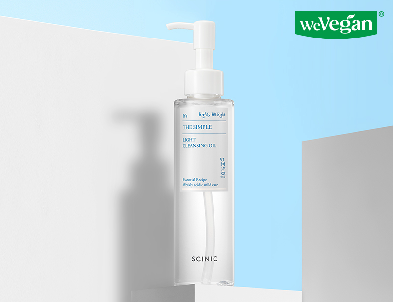 SCINIC The Simple Light Cleansing Oil 150ml | Vegan pH-Balanced Micellar Cleanser for Sensitive Skin