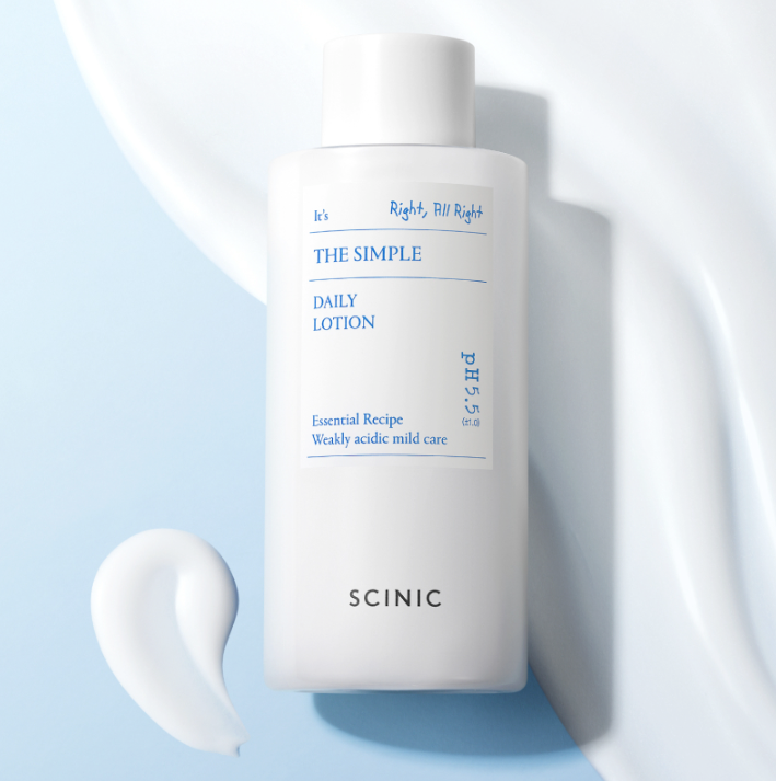 SCINIC The Simple Daily Lotion 300ml | Vegan pH-Balanced Soothing Moisturizer for Sensitive Skin