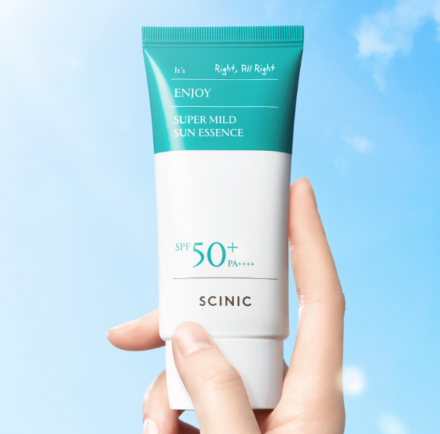 SCINIC Enjoy Super Mild Sun Essence SPF50+ PA++++ | Hydrating UV-Aging Care Sunscreen with Niacinamide & Panthenol