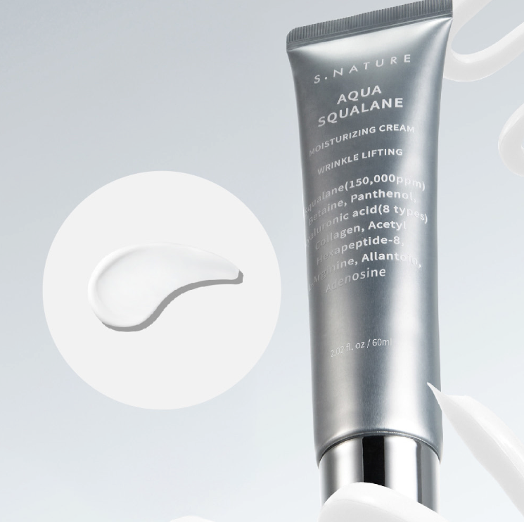 S.NATURE Aqua Squalane Moisturizing Cream 60ml / 2.02 fl oz | Deep Hydration, Pore Control & Soothing Formula