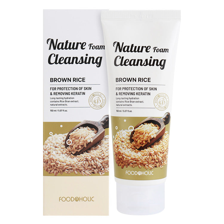 FOODAHOLIC Nature Foam Cleansing Red Ginseng / Aloe / Charcoal / Cucumber / Collagen / Brown Rice / Green Tea 150ml / 5.07 fl oz