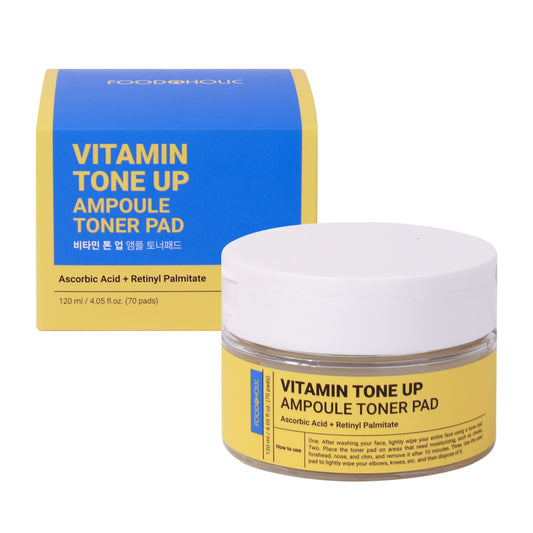 FOODAHOLIC Vitamin Tone Up Ampoule Toner Pad 120ml / 4.05 fl oz * 70 Pads