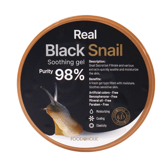 FOODAHOLIC Real Black Snail Purity 98% Soothing Gel 300ml / 10.1 fl oz