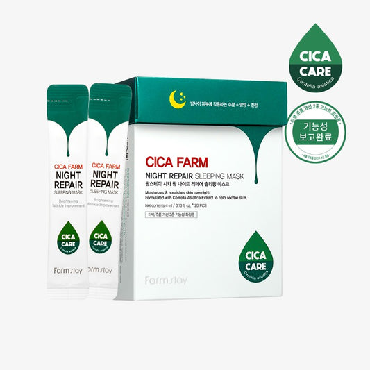 FARM STAY Cica Farm Night Repair Sleeping Mask 4ml / 0.13 fl oz X 20Pcs