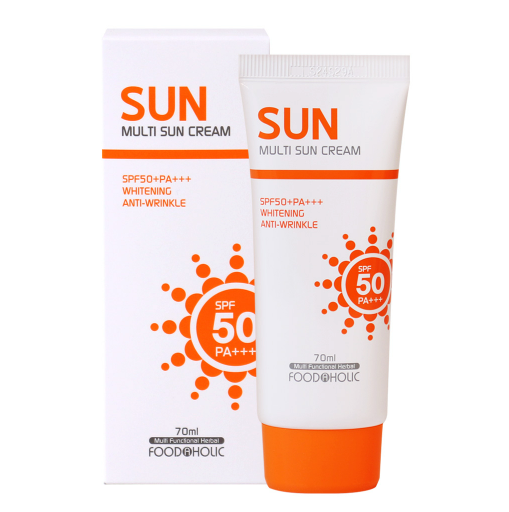 Foodaholic Multi Sun Cream SPF50+ PA+++ brightening wrinkle care Korean sunscreen 70ml