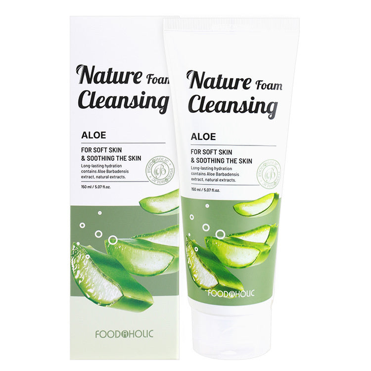 FOODAHOLIC Nature Foam Cleansing Red Ginseng / Aloe / Charcoal / Cucumber / Collagen / Brown Rice / Green Tea 150ml / 5.07 fl oz