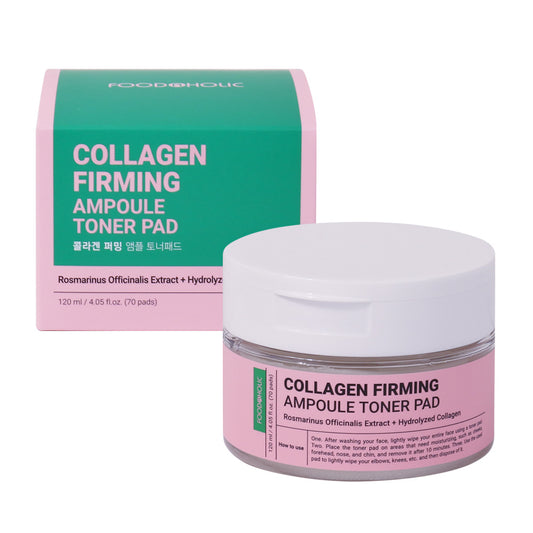 FOODAHOLIC Collagen Firming Ampoule Toner Pad 120ml / 4.05 fl oz * 70 Pads